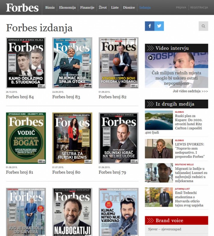 Forbes.hr - Issues page