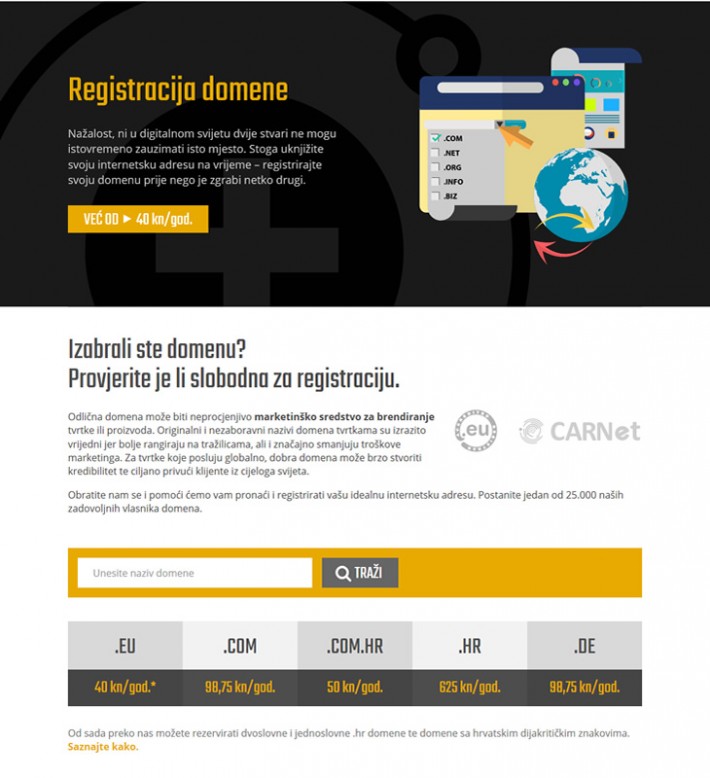 Plus.hr - Domains page