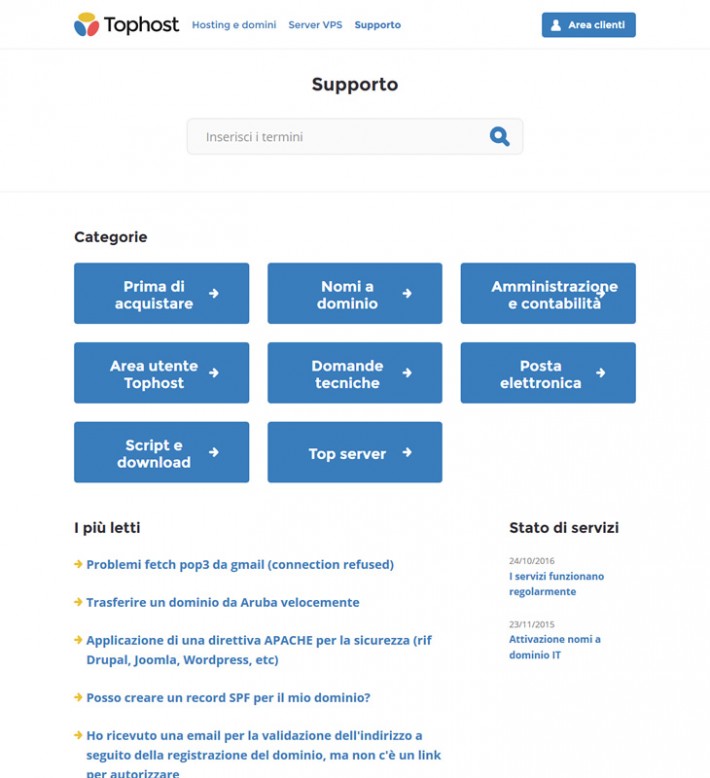 Tophost.it - Support page